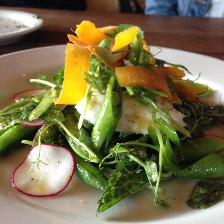 Spring veggies, burrata, bottarga, lemon vinaigrette